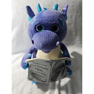 Cuddle Barn Dragon The Stroy Telling Plush Big Glitter Eyes Fairytales 11" Works